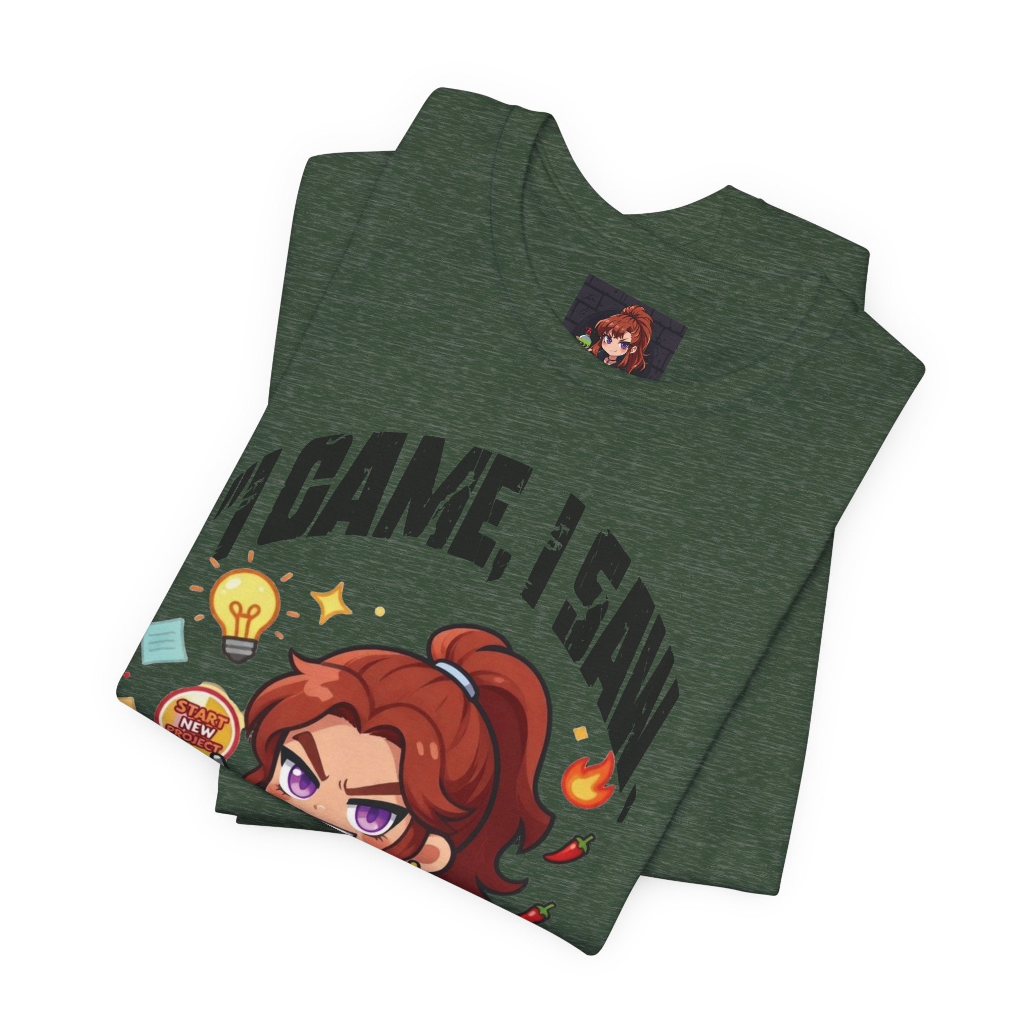 I Came, I Saw, I Started A New Project T‑Shirt — Gamer & Creator Funny Tee