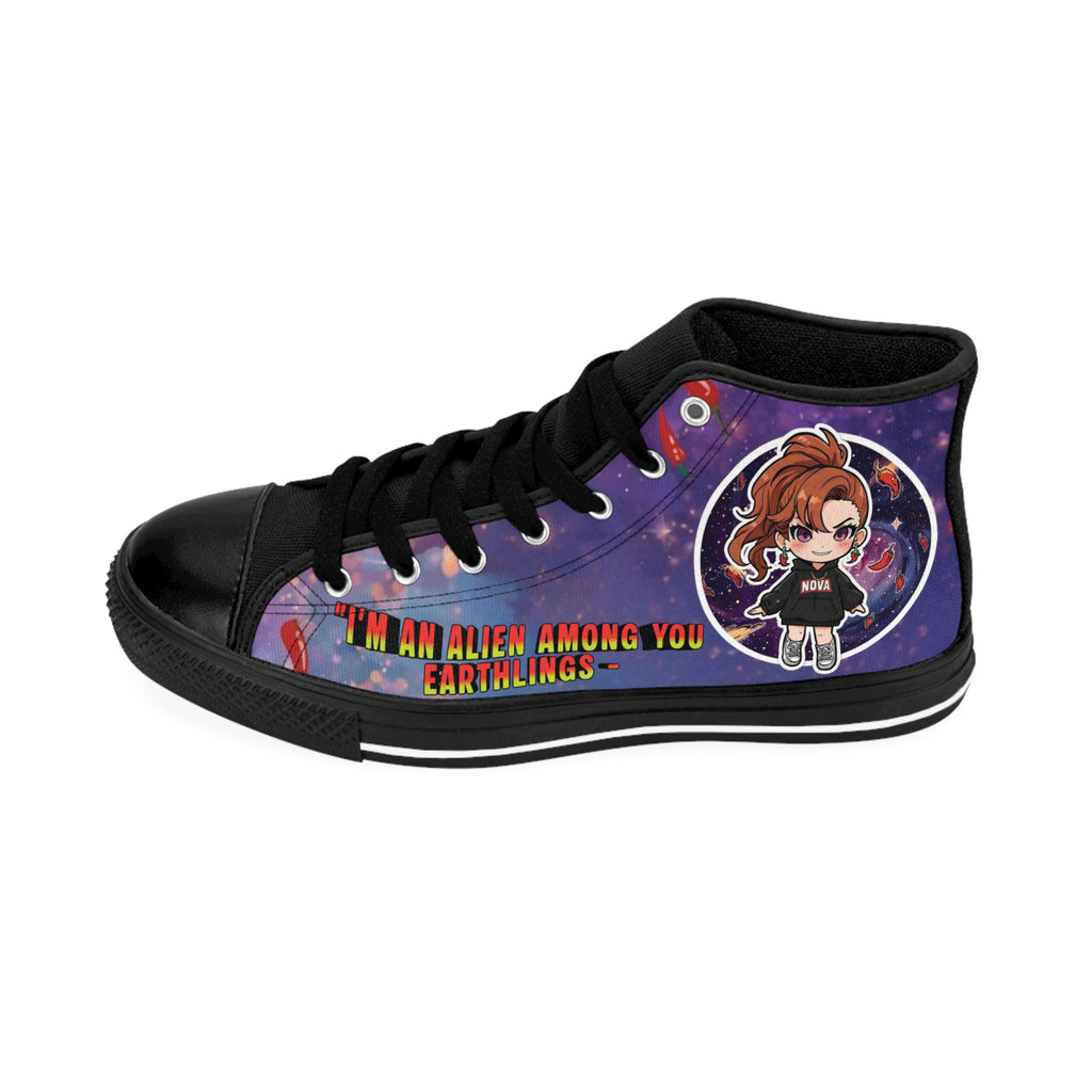 High-Top Sneakers — Galactic Rebel "Chili Pepper Powered Chaos" Design