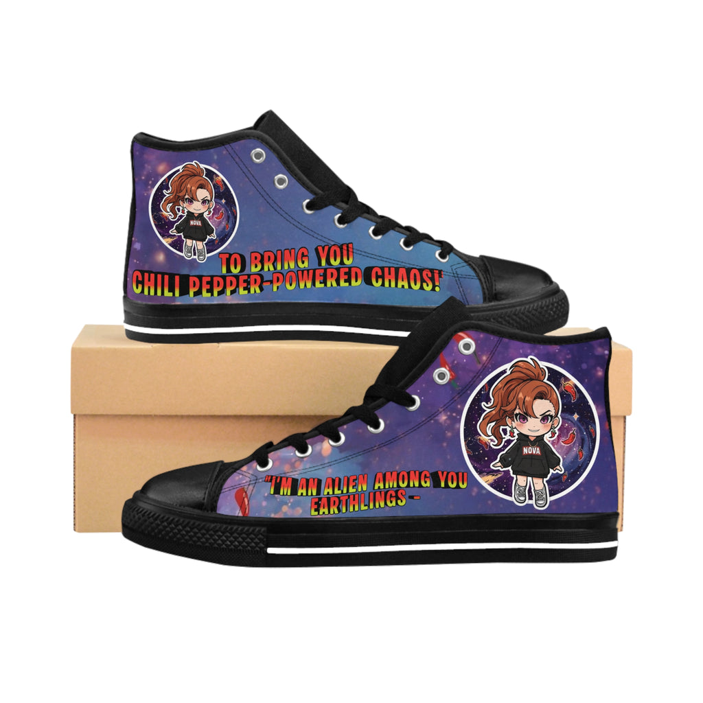High-Top Sneakers — Galactic Rebel "Chili Pepper Powered Chaos" Design
