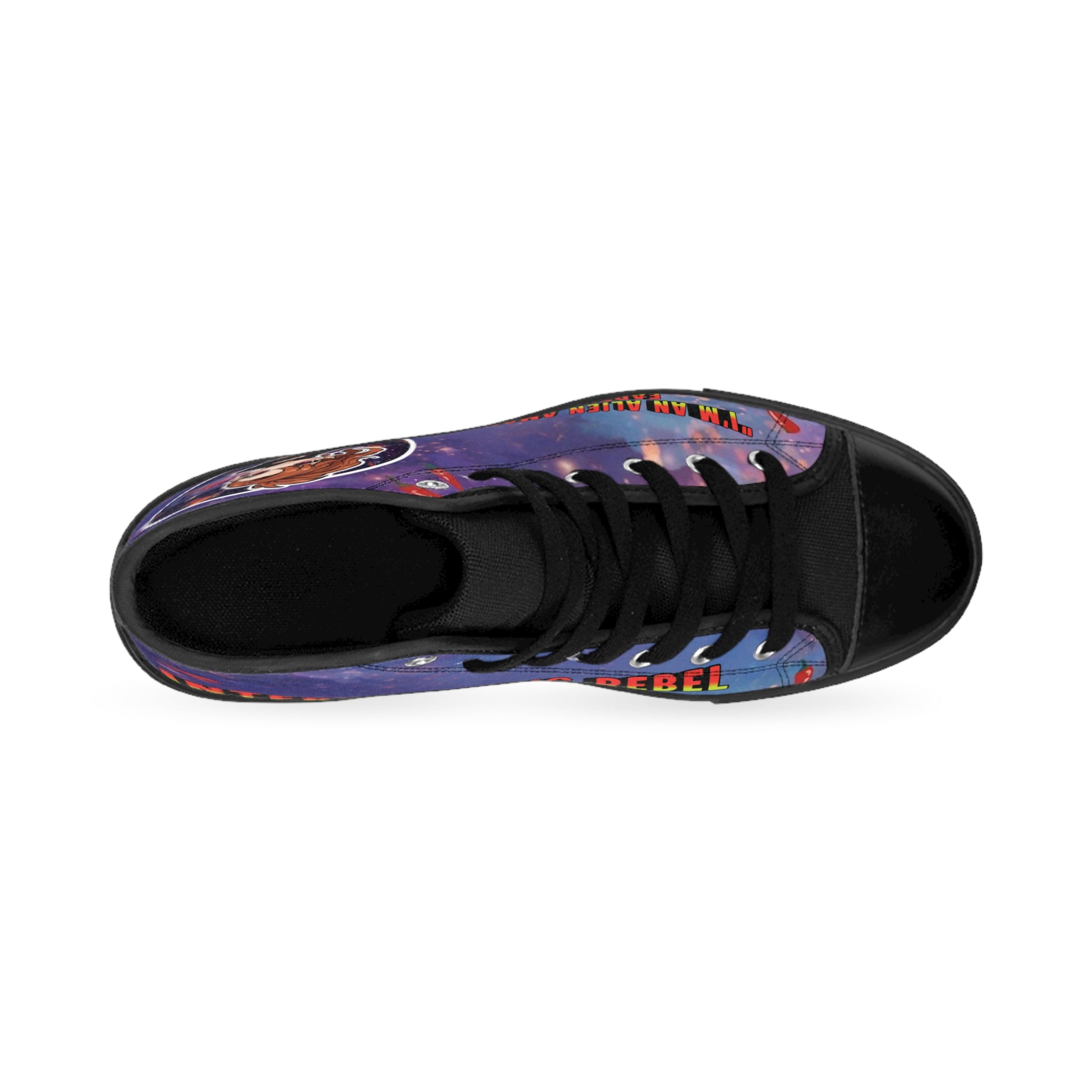 High-Top Sneakers — Galactic Rebel "Chili Pepper Powered Chaos" Design