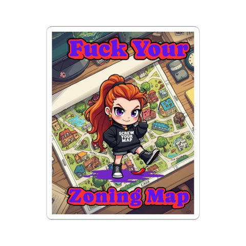 Fuck Your Zoning Map-Kiss Cut Sticker