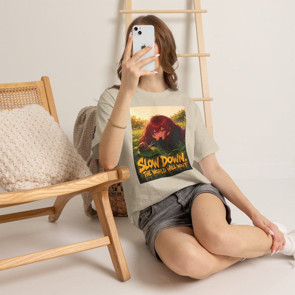 Slow Down, The World Will Wait — Nova Snail Tee