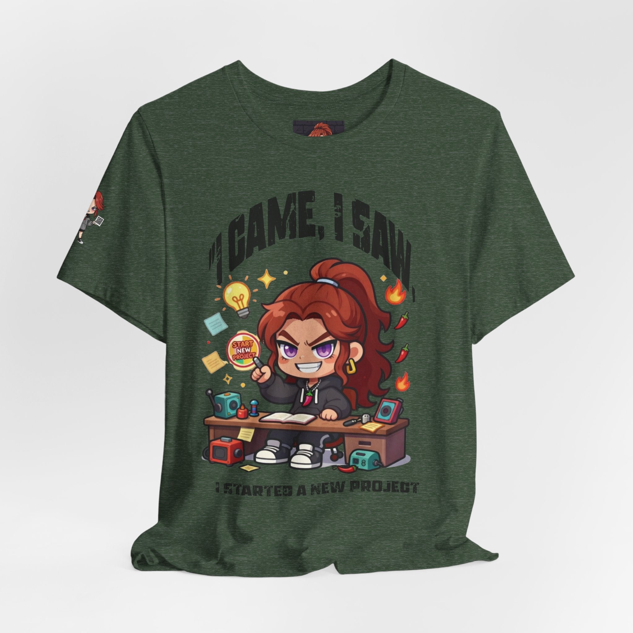 I Came, I Saw, I Started A New Project T‑Shirt — Gamer & Creator Funny Tee