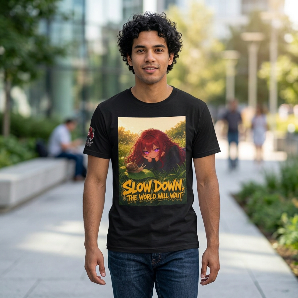 Slow Down, The World Will Wait — Nova Snail Tee